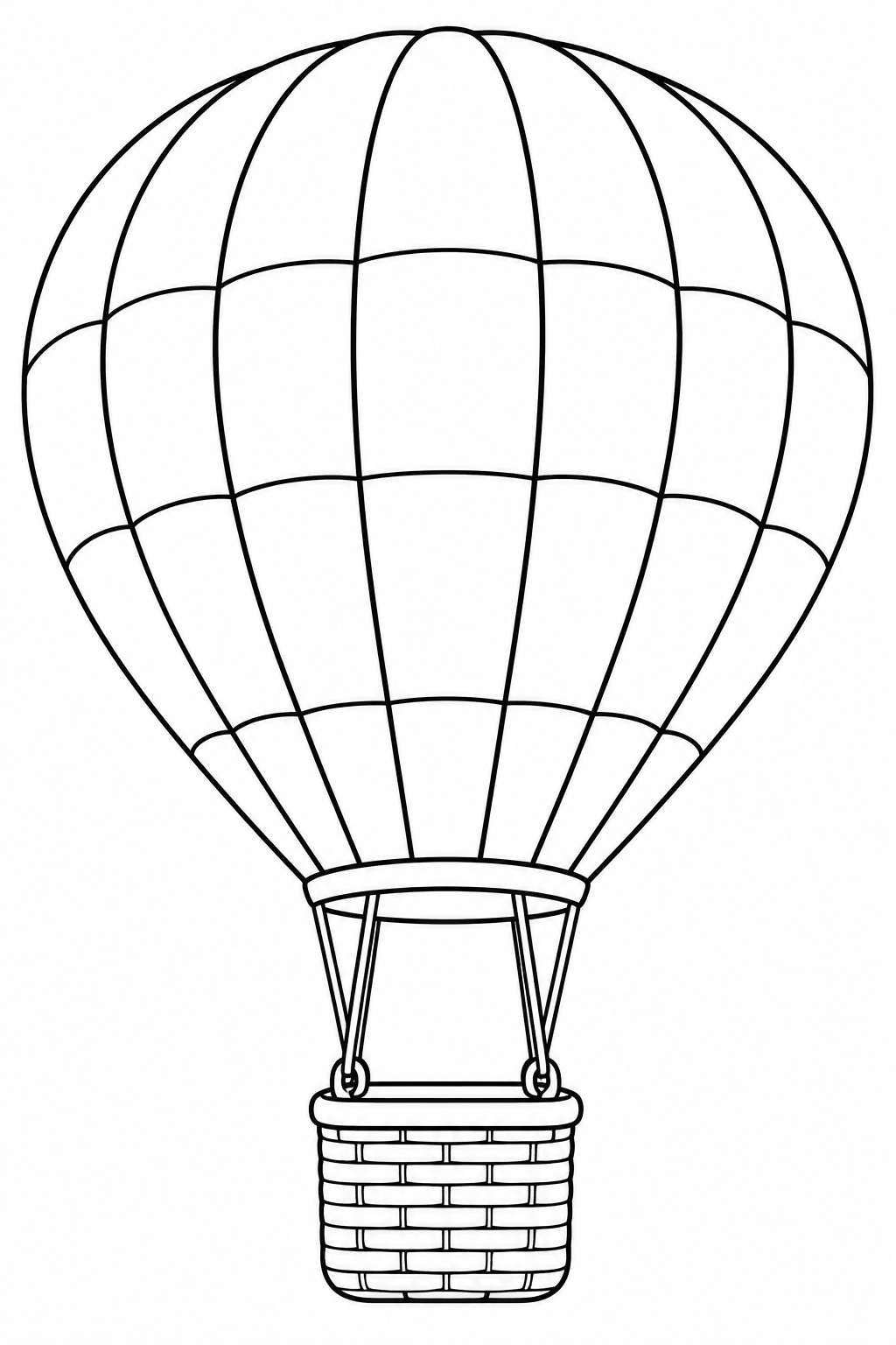 Hot air balloon โ Large shapes โ printable coloring page