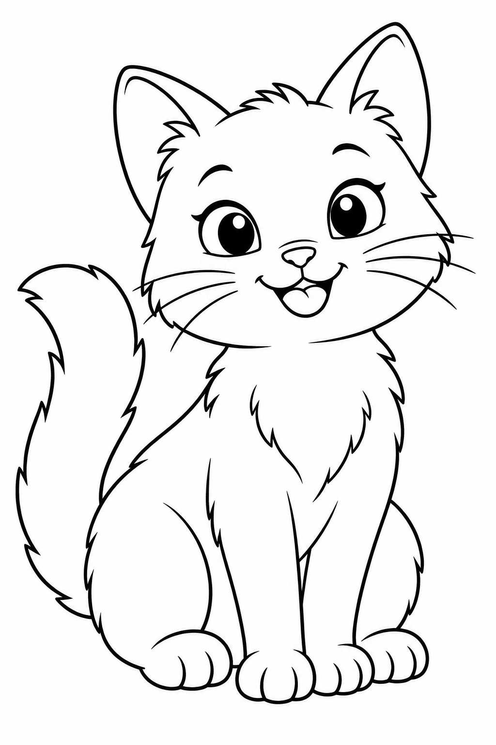 Cat โ More details โ printable coloring page