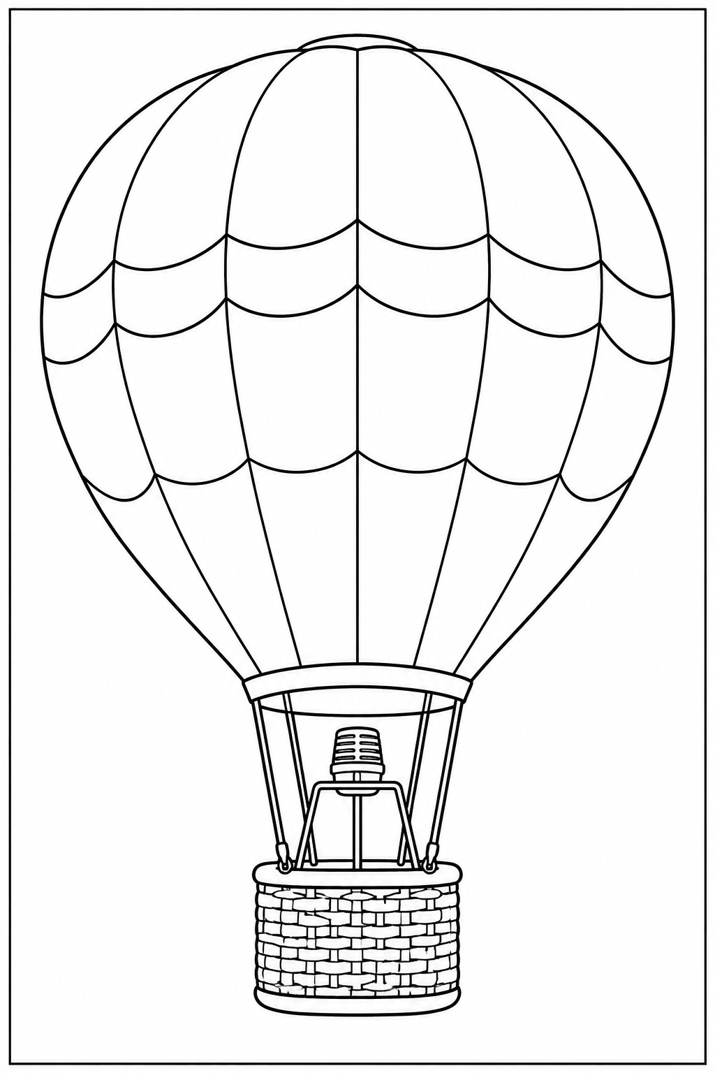 Hot air balloon โ More details โ printable coloring page